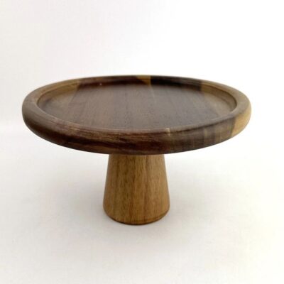 Acacia cake stand in round shape-2