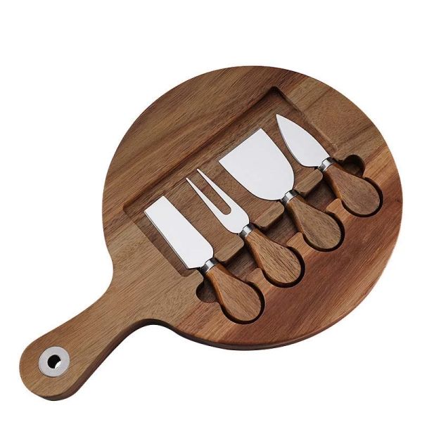 Acacia serving board with cheese knife set-2