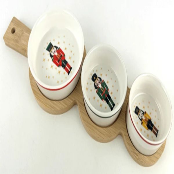 Appetizer dishes with bamboo tray-round shape-2