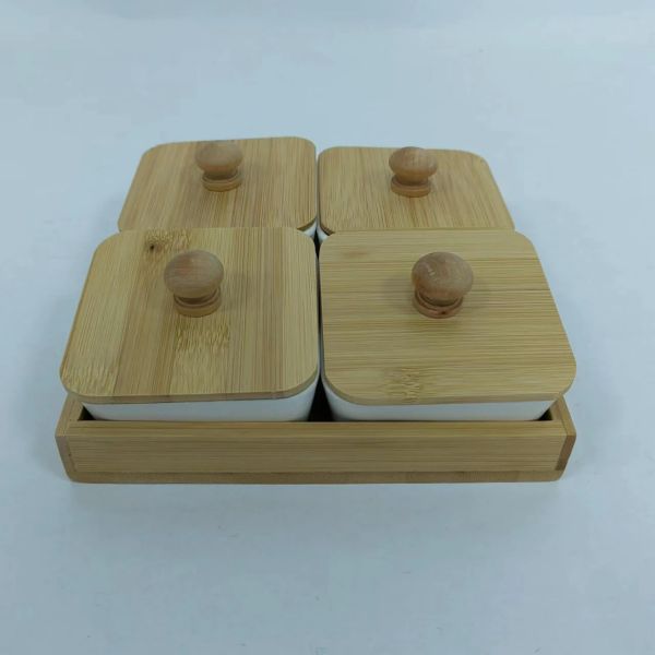 Appetizer dishes with wooden cover-137