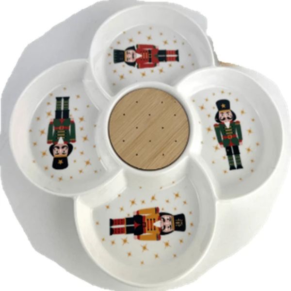 Appetizer plates with bamboo stick stand