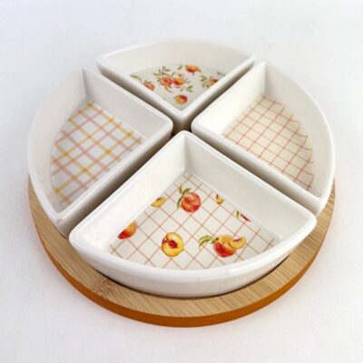 Appetizer plates with bamboo tray -A4