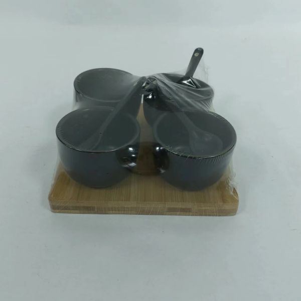 Ceramic Tapas set with bamboo tray136-1