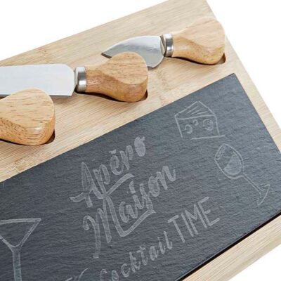 Cheese and cracker tray set with knives-5