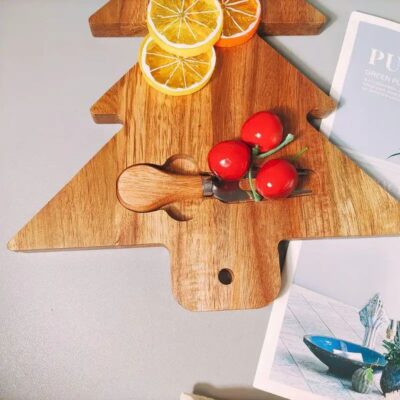 Christmas Tree Shape Acacia Wooden Cheese Board (3)