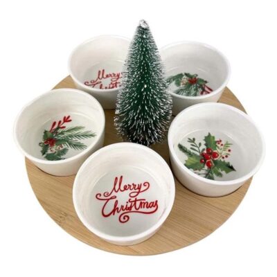 Christmas theme snack dishes