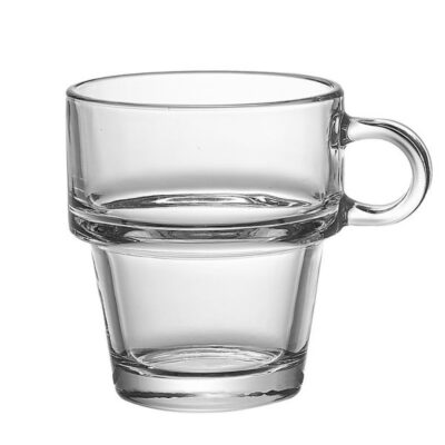 Expresso glass cup set with saucers-1