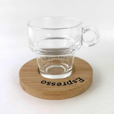 Expresso glass cup set with saucers