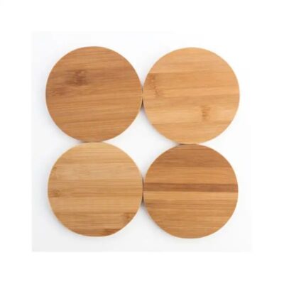 Natural Bamboo Round Promotional Coasters (2)