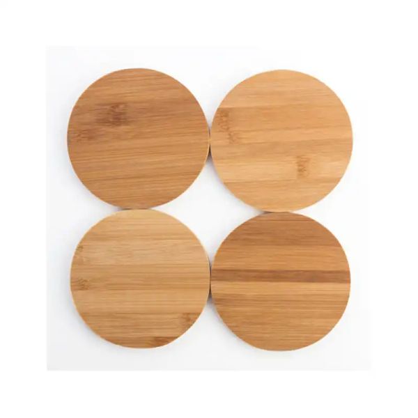 Natural Bamboo Round Promotional Coasters (2)