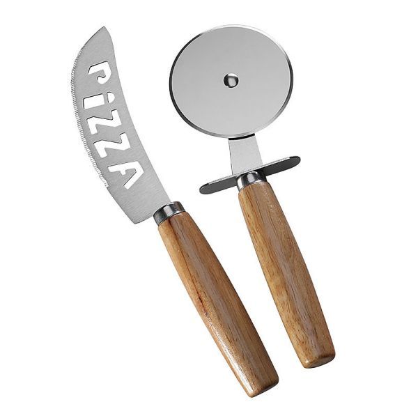 Pizza cutter set with wood handle-1 Pizza cutter set with wood handle-1
