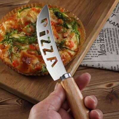 Pizza cutter set with wood handle-4