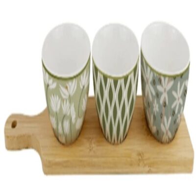 Porcelain appetizer bowls with bamboo tray and stick-2