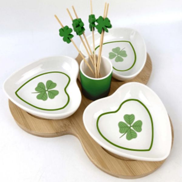 Porcelain appetizer bowls with bamboo tray and stick-1