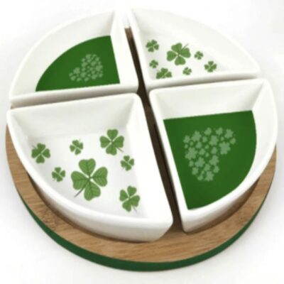 Porcelain appetizer plates with bamboo tray-3