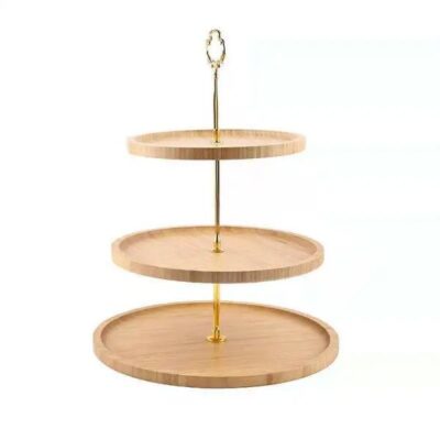 Round 3 Tier Bamboo Cake Stand