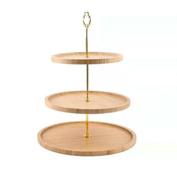 Round 3 Tier Bamboo Cake Stand