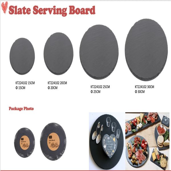 Round Slate serving board-5