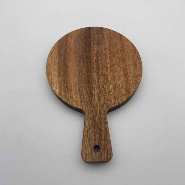 Round shape with handle wood food serving tray-2 Round shape with handle wood food serving tray-2