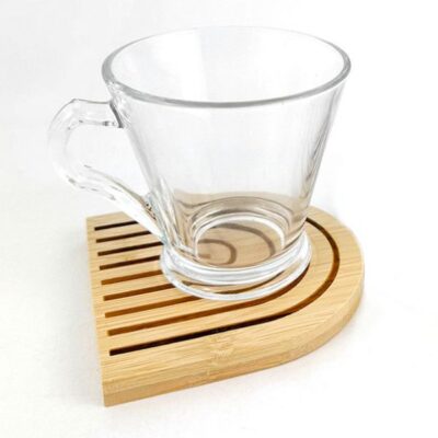 Set of 2pcs Expresso glass cup set with saucers-2