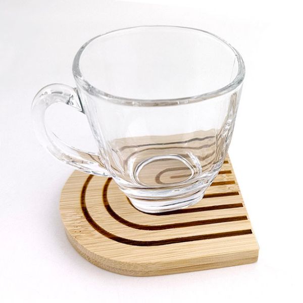 Set of 2pcs Expresso glass cup set with saucers-2