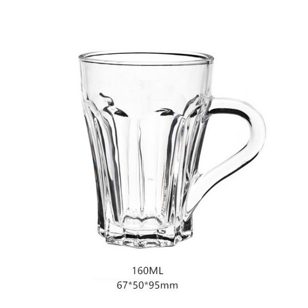 Set of 2pcs glass coffee cup set with saucers-1