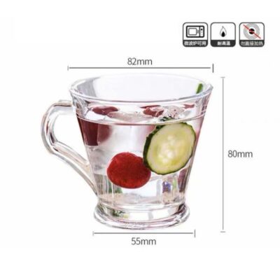 Set of 2pcs glass coffee cup with saucers -5