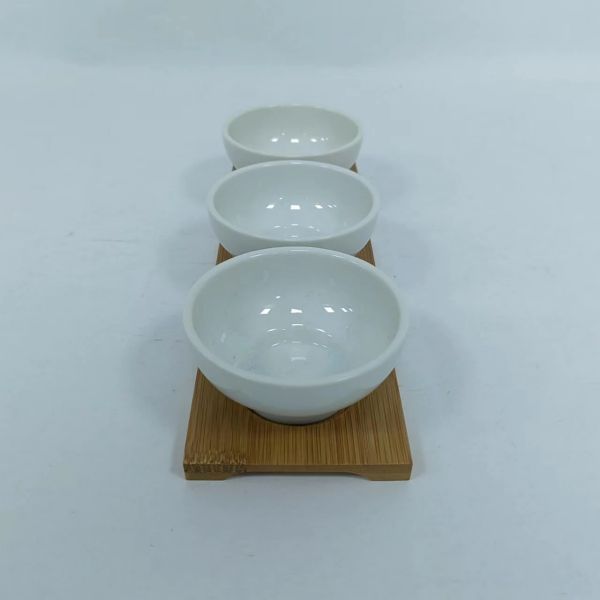 Set of 3 tapas set with bambaoo tray-2 Set of 3 tapas set with bambaoo tray-2