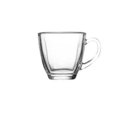 Set of 4pcs 190ML glass coffee cup with saucers-2