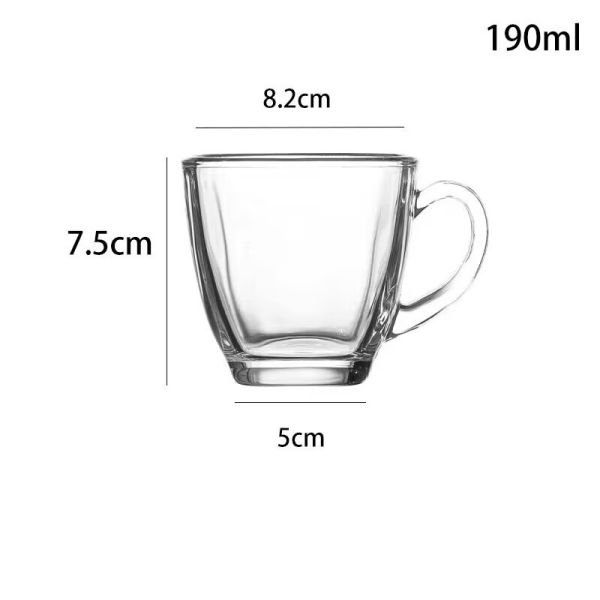 Set of 4pcs 190ML glass coffee cup with saucers-3