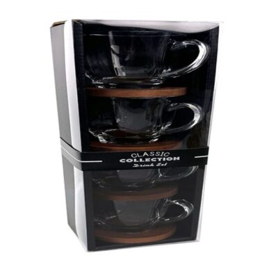 Set of 4pcs 190ML glass drink set