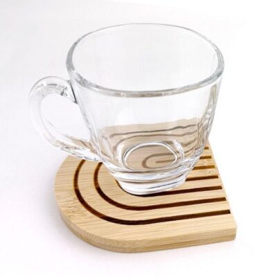 Set of 4pcs glass coffee cup with saucers-1