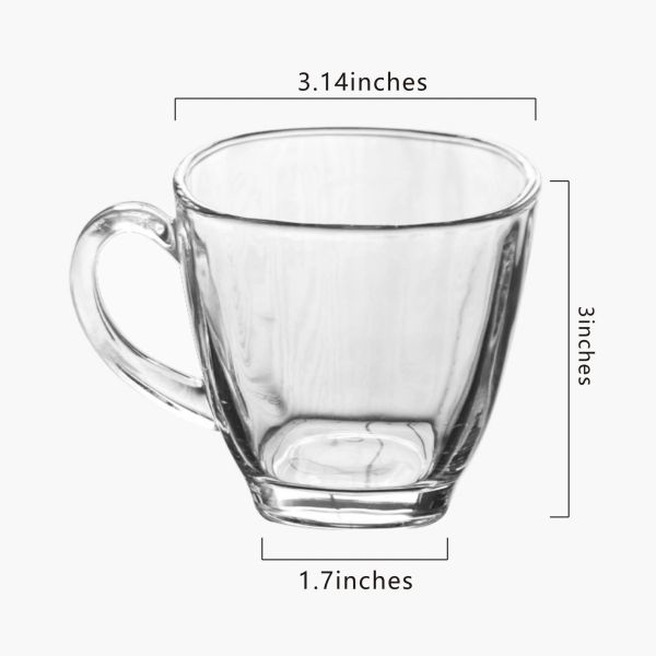 Set of 4pcs glass coffee cup with saucers -3