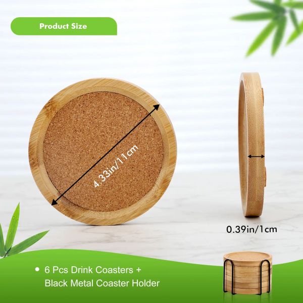 Set of 6 Round Coasters for Drinking Glasses and Cups (7) Set of 6 Round Coasters for Drinking Glasses and Cups (7)