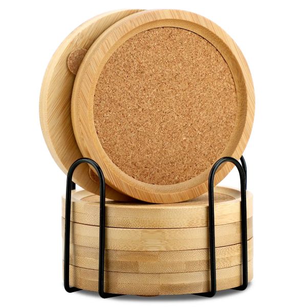 Set of 6 Round Coasters for Drinking Glasses and Cups (5) Set of 6 Round Coasters for Drinking Glasses and Cups (5)