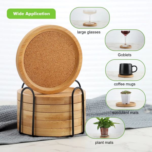 Set of 6 Round Coasters for Drinking Glasses and Cups (7) Set of 6 Round Coasters for Drinking Glasses and Cups (7)