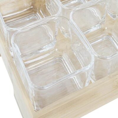 Set of 6pcs glass snack jar with tray-2