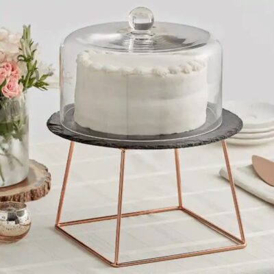 Slate Cake Stand with Metal base (1)