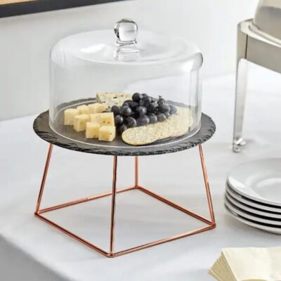 Slate Cake Stand with Metal base (2)