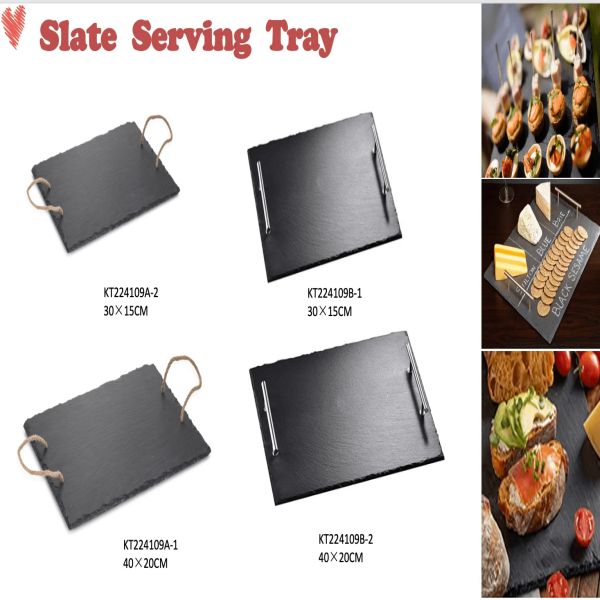 Slate serving tray with handle-5