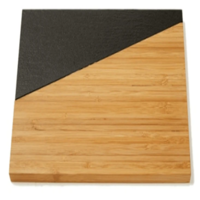 Square Bamboo and slate serving board-2