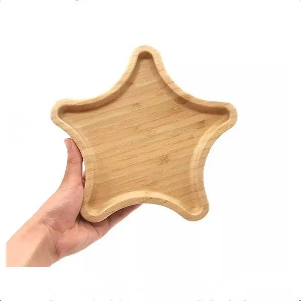 Star Shape Breakfast Snack Bamboo Tray (1)