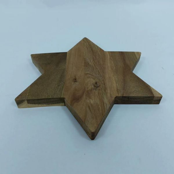 Star shape wood serving tray