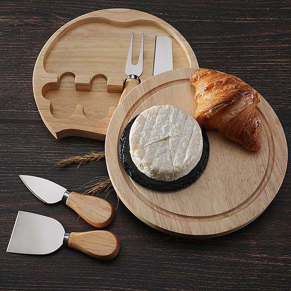 Wood cheese and cracker boards set