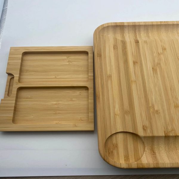 Wood food serving tray