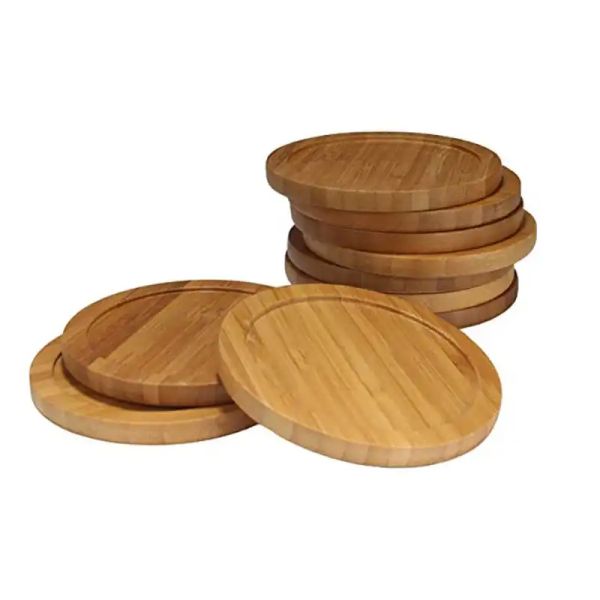 Wooden Round Bamboo Whisky Coaster (3)