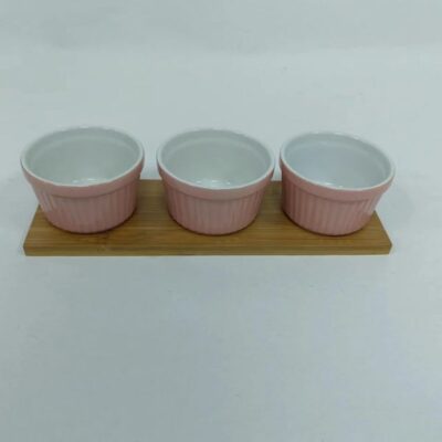 appetizer bowls with bamboo tray-1