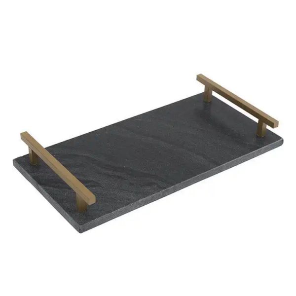 black natural slate food serving tray with handles (1)