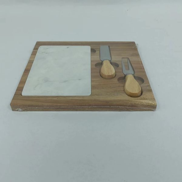 cheese and crackers tray with knife
