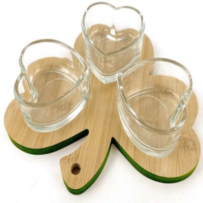 glass food serving tray with bamboo tray-4